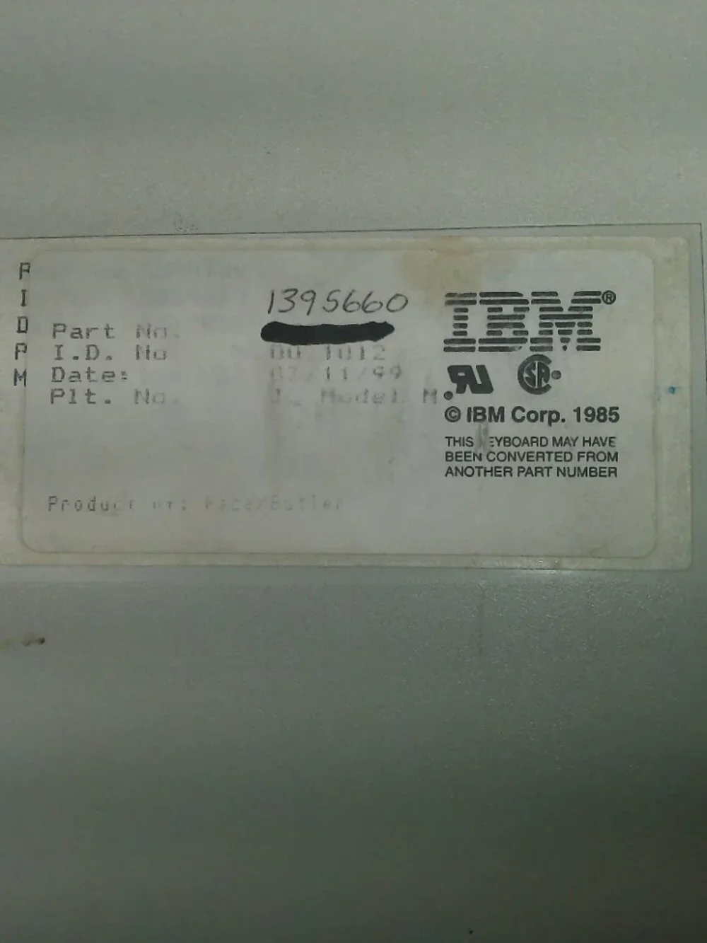 Vintage IBM Model M122 Type III Battlecruiser Keyboard 1395660 Buckling Spring